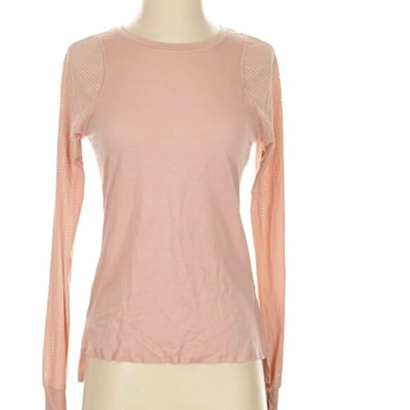 Medium Sweaty Betty Breathe Easy Long Sleeve Shirt Top Mesh Back M Light Pink - Picture 1 of 9